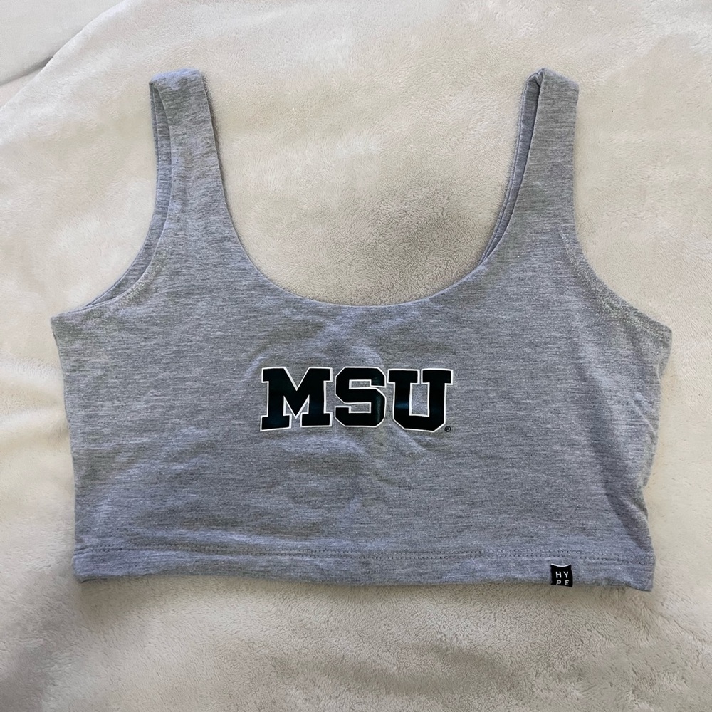 Gray MSU Crop Top